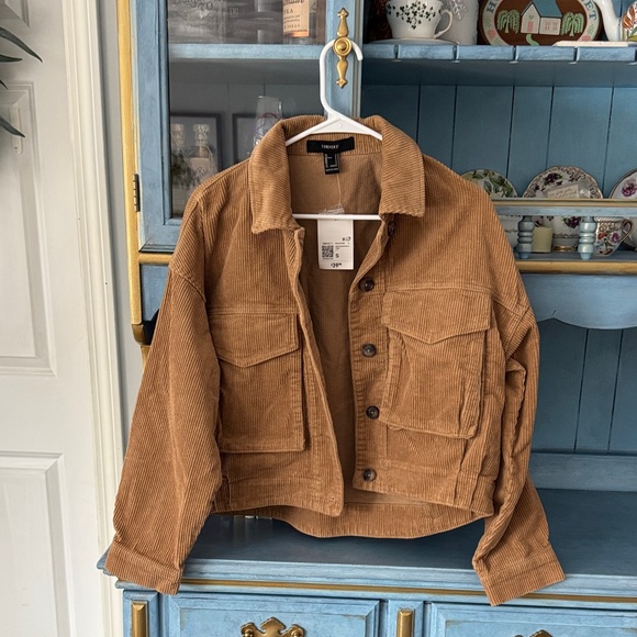 Corduroy Trucker Jacket in Camel - Picture 2 of 5